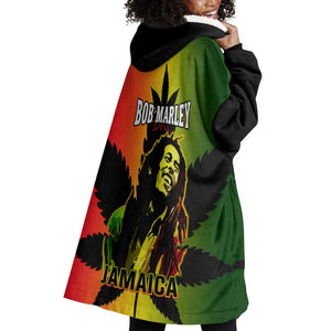 Afro Jamaica Legend Bob Wearable Blanket Hoodie The King Of Reggae