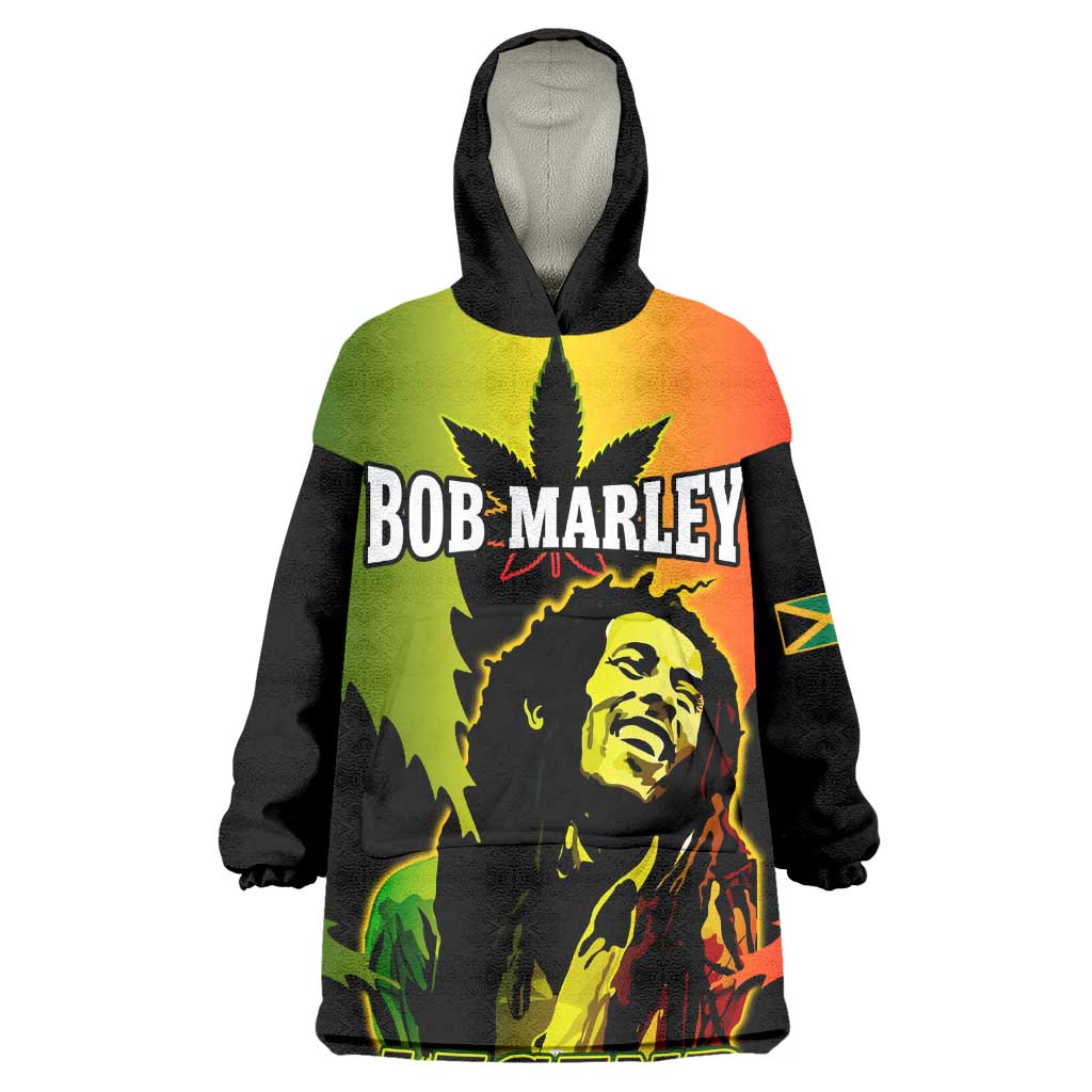 Afro Jamaica Legend Bob Wearable Blanket Hoodie The King Of Reggae