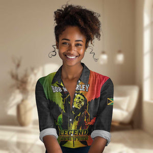 Afro Jamaica Legend Bob Women Casual Shirt The King Of Reggae LT14
