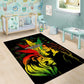 Afro Jamaica Legend Bob Area Rug Lion With Cannabis Leaf Pattern LT14