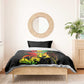 Afro Jamaica Legend Bob Bedding Set Lion With Cannabis Leaf Pattern