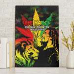 Afro Jamaica Legend Bob Canvas Wall Art Lion With Cannabis Leaf Pattern LT14