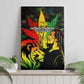 Afro Jamaica Legend Bob Canvas Wall Art Lion With Cannabis Leaf Pattern LT14