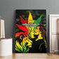 Afro Jamaica Legend Bob Canvas Wall Art Lion With Cannabis Leaf Pattern LT14