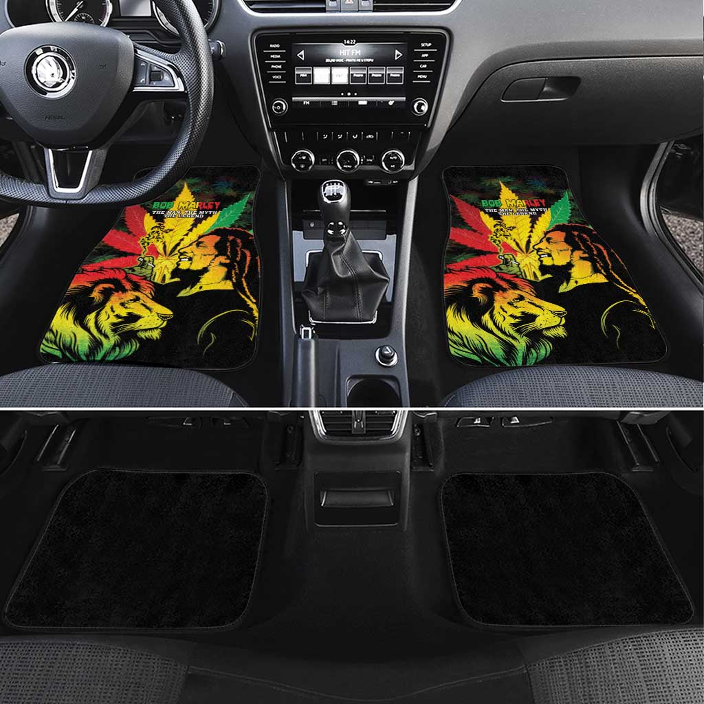 Afro Jamaica Legend Bob Car Mats Lion With Cannabis Leaf Pattern LT14