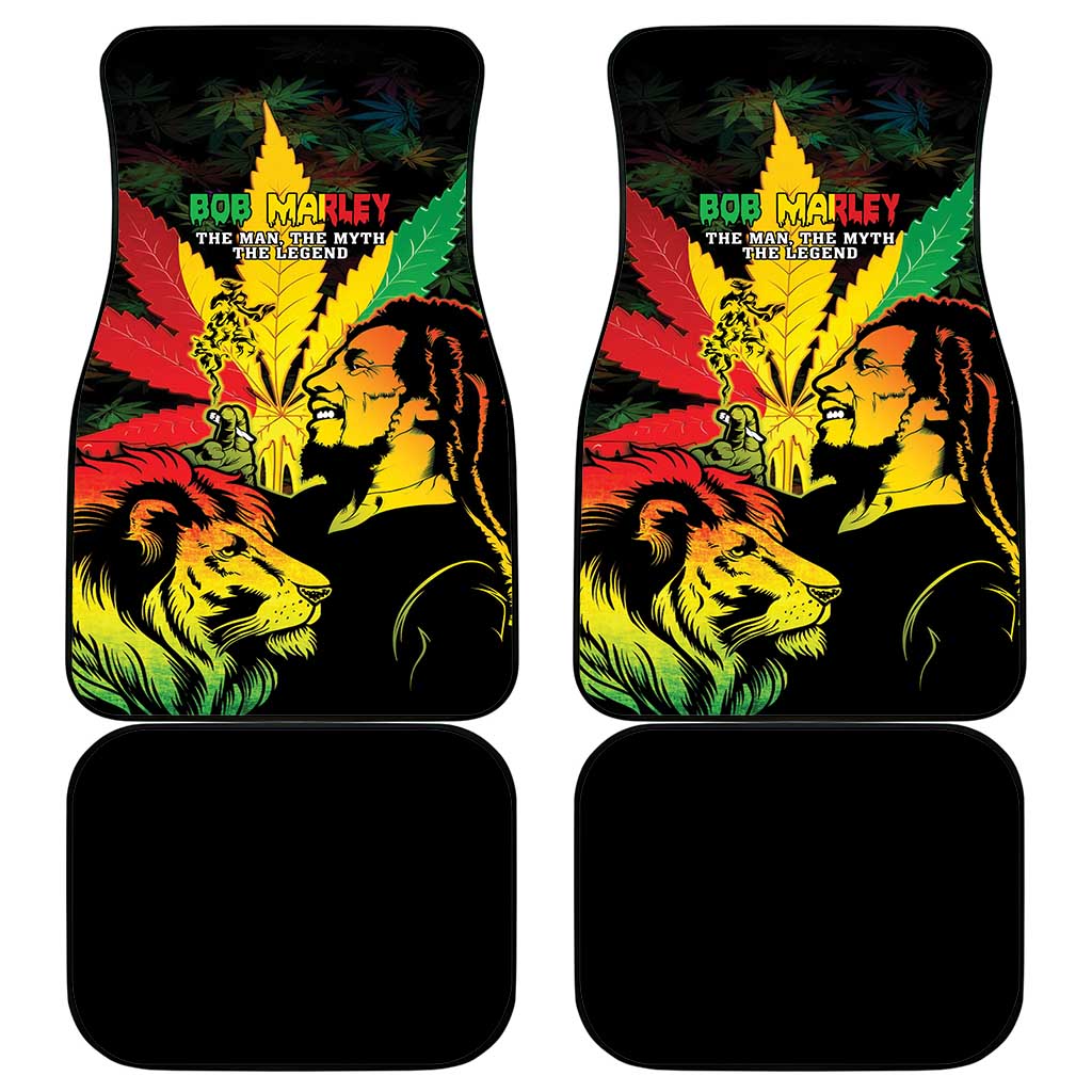 Afro Jamaica Legend Bob Car Mats Lion With Cannabis Leaf Pattern LT14