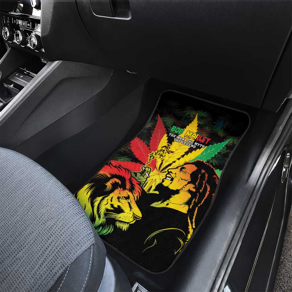 Afro Jamaica Legend Bob Car Mats Lion With Cannabis Leaf Pattern LT14