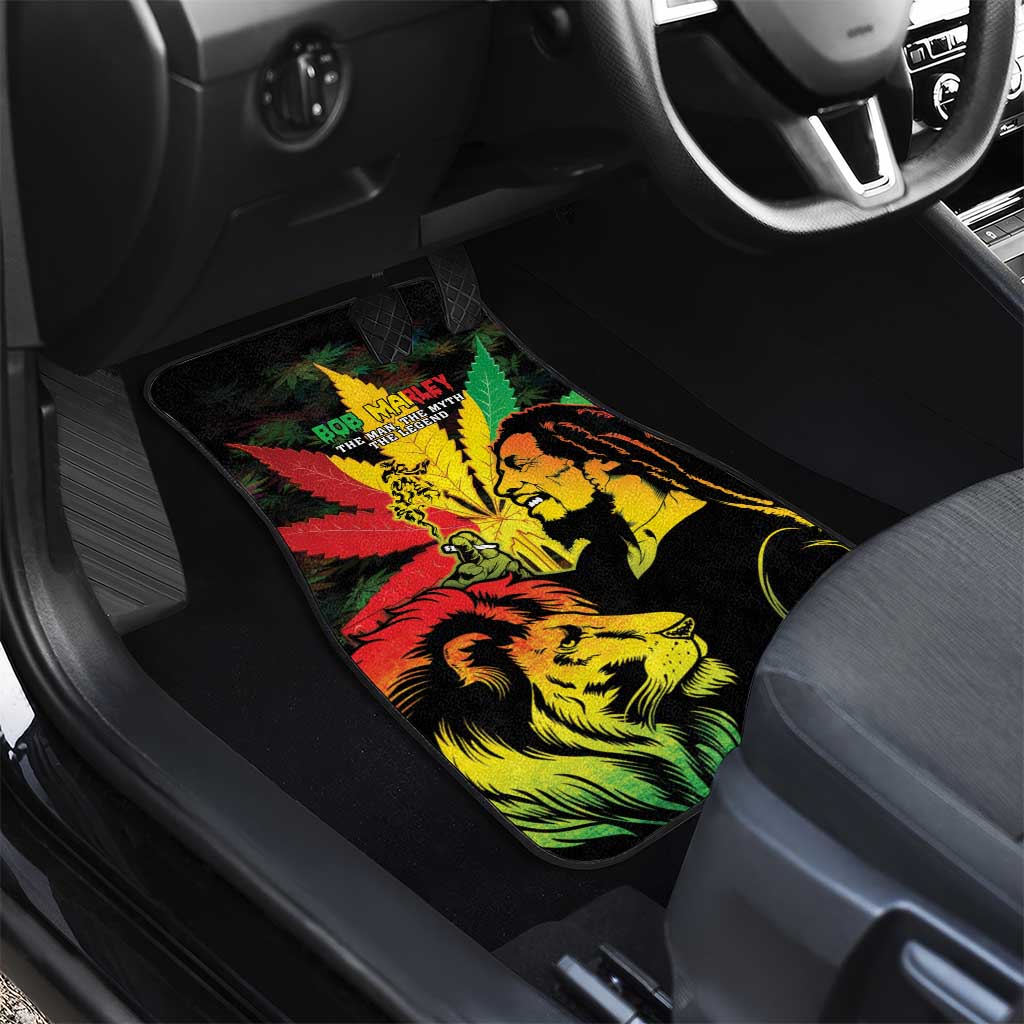 Afro Jamaica Legend Bob Car Mats Lion With Cannabis Leaf Pattern LT14