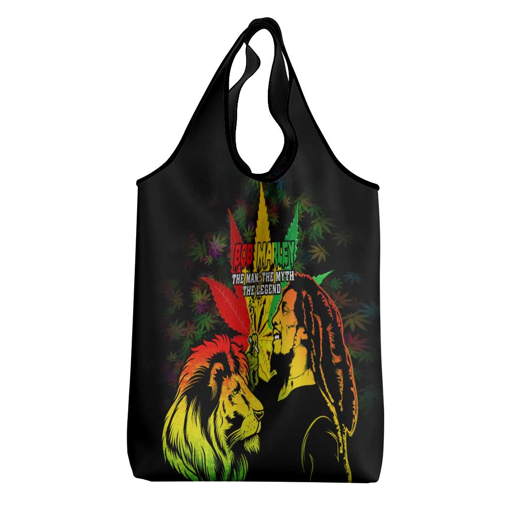 Afro Jamaica Legend Bob Grocery Bag Lion With Cannabis Leaf Pattern LT14
