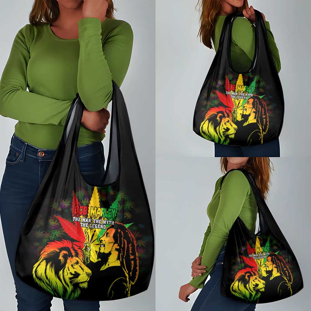 Afro Jamaica Legend Bob Grocery Bag Lion With Cannabis Leaf Pattern LT14