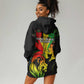 Afro Jamaica Legend Bob Hoodie Dress Lion With Cannabis Leaf Pattern LT14