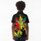 Afro Jamaica Legend Bob Kid Polo Shirt Lion With Cannabis Leaf Pattern LT14