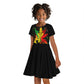 Afro Jamaica Legend Bob Kid Short Sleeve Dress Lion With Cannabis Leaf Pattern LT14