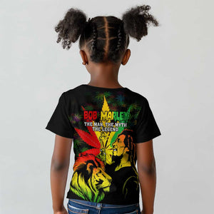 Afro Jamaica Legend Bob Kid T shirt Lion With Cannabis Leaf Pattern LT14