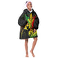 Afro Jamaica Legend Bob Kid Wearable Blanket Hoodie Lion With Cannabis Leaf Pattern LT14