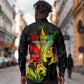 Afro Jamaica Legend Bob Long Sleeve Button Shirt Lion With Cannabis Leaf Pattern LT14