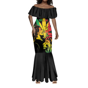 Afro Jamaica Legend Bob Mermaid Dress Lion With Cannabis Leaf Pattern LT14