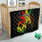 Afro Jamaica Legend Bob Quilt Lion With Cannabis Leaf Pattern LT14