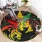 Afro Jamaica Legend Bob Round Carpet Lion With Cannabis Leaf Pattern