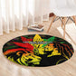 Afro Jamaica Legend Bob Round Carpet Lion With Cannabis Leaf Pattern