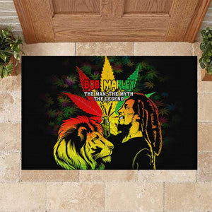 Afro Jamaica Legend Bob Rubber Doormat Lion With Cannabis Leaf Pattern LT14