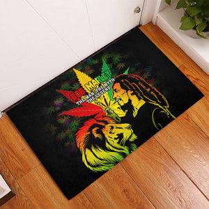 Afro Jamaica Legend Bob Rubber Doormat Lion With Cannabis Leaf Pattern LT14