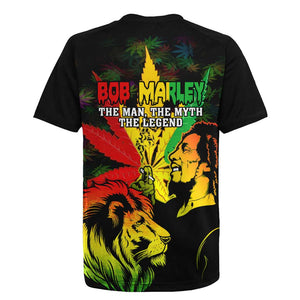Afro Jamaica Legend Bob Rugby Jersey Lion With Cannabis Leaf Pattern LT14