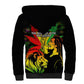 Afro Jamaica Legend Bob Sherpa Hoodie Lion With Cannabis Leaf Pattern LT14