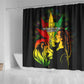 Afro Jamaica Legend Bob Shower Curtain Lion With Cannabis Leaf Pattern LT14
