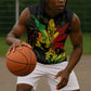 Afro Jamaica Legend Bob Sleeveless Hoodie Lion With Cannabis Leaf Pattern LT14