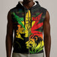 Afro Jamaica Legend Bob Sleeveless Zip Hoodie Lion With Cannabis Leaf Pattern LT14