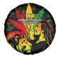 Afro Jamaica Legend Bob Spare Tire Cover Lion With Cannabis Leaf Pattern