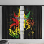 Afro Jamaica Legend Bob Window Curtain Lion With Cannabis Leaf Pattern LT14