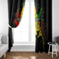 Afro Jamaica Legend Bob Window Curtain Lion With Cannabis Leaf Pattern LT14