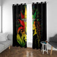 Afro Jamaica Legend Bob Window Curtain Lion With Cannabis Leaf Pattern LT14