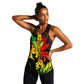 Afro Jamaica Legend Bob Women Racerback Tank Lion With Cannabis Leaf Pattern LT14