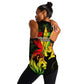 Afro Jamaica Legend Bob Women Racerback Tank Lion With Cannabis Leaf Pattern LT14
