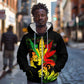 Afro Jamaica Legend Bob Zip Hoodie Lion With Cannabis Leaf Pattern LT14