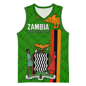 Personalised Zambia Independence Day Basketball Jersey Kente Pattern - African Pride