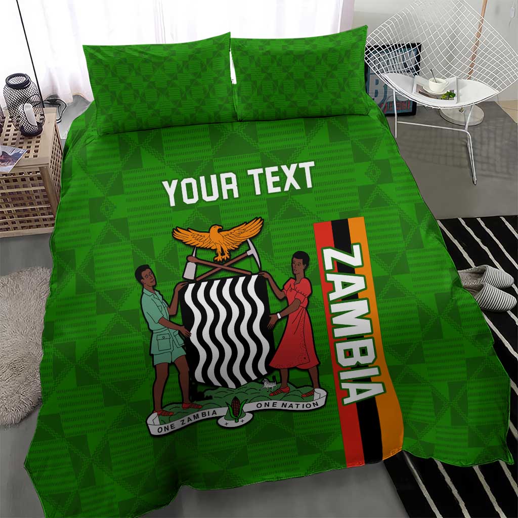 Personalised Zambia Independence Day Bedding Set Kente Pattern