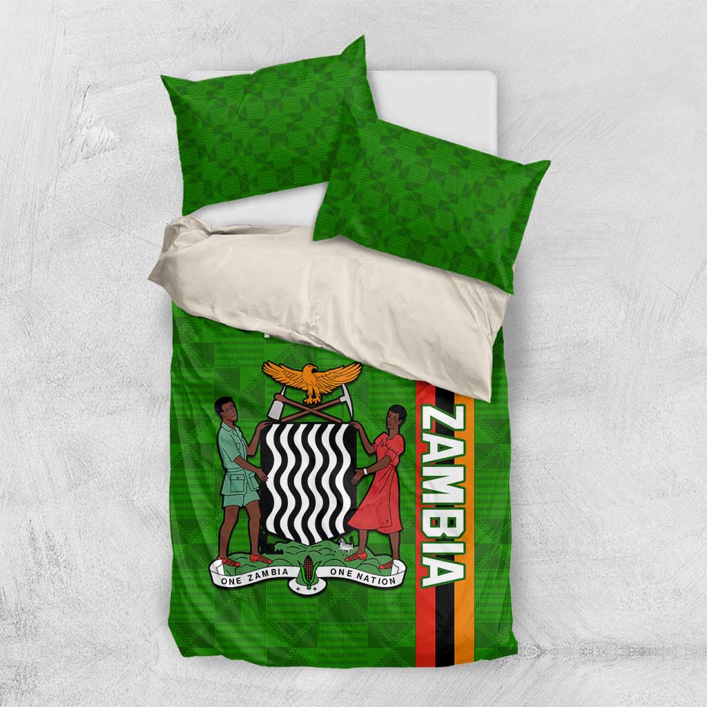 Personalised Zambia Independence Day Bedding Set Kente Pattern