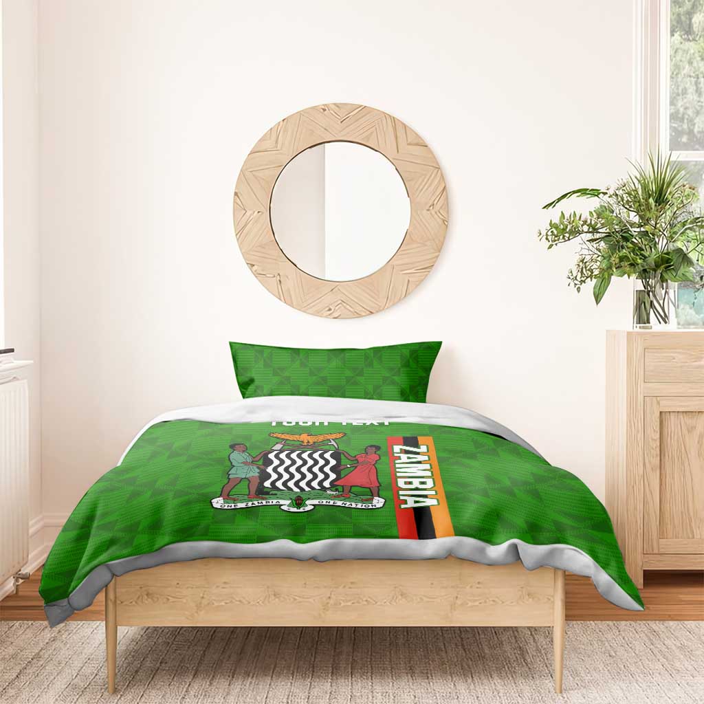 Personalised Zambia Independence Day Bedding Set Kente Pattern