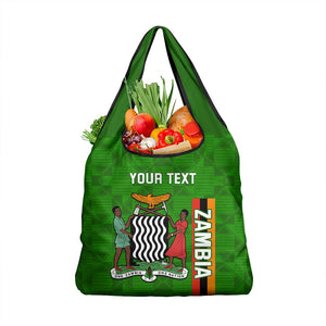 Personalised Zambia Independence Day Grocery Bag Kente Pattern