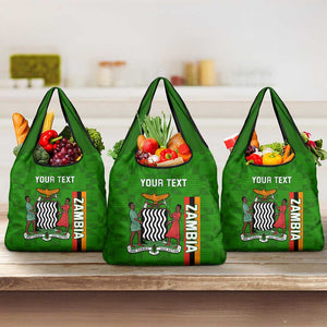 Personalised Zambia Independence Day Grocery Bag Kente Pattern