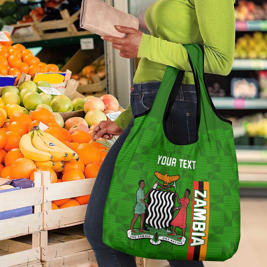 Personalised Zambia Independence Day Grocery Bag Kente Pattern