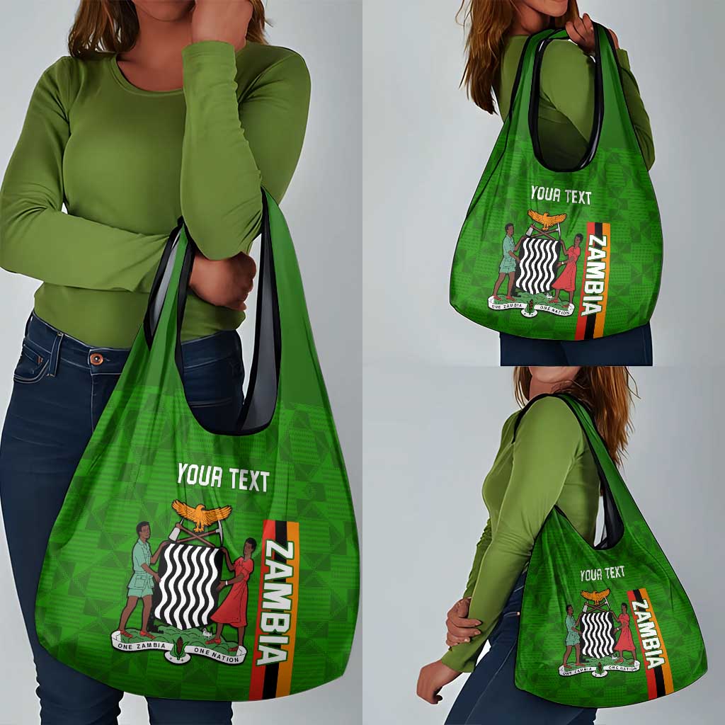 Personalised Zambia Independence Day Grocery Bag Kente Pattern