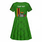 Personalised Zambia Independence Day Kid Short Sleeve Dress Kente Pattern