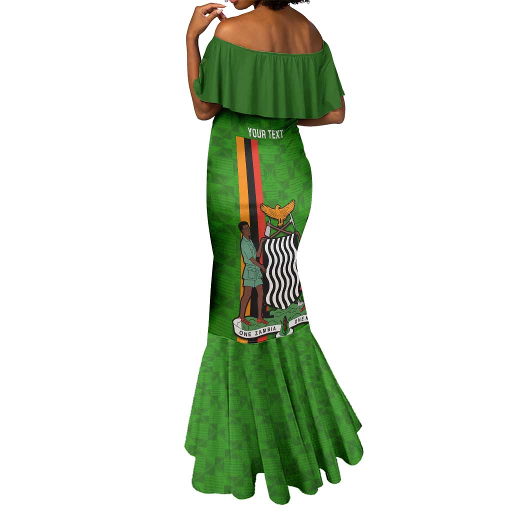 Personalised Zambia Independence Day Mermaid Dress Kente Pattern