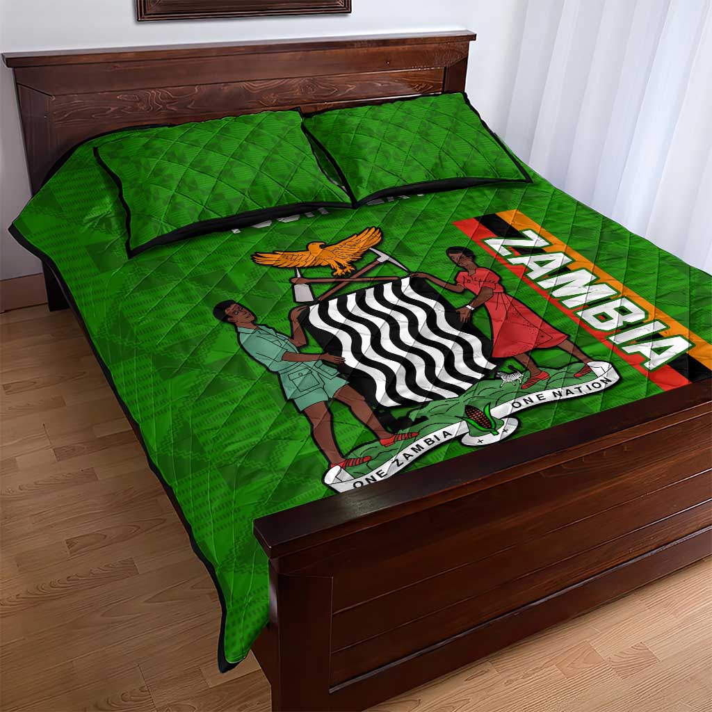 Personalised Zambia Independence Day Quilt Bed Set Kente Pattern