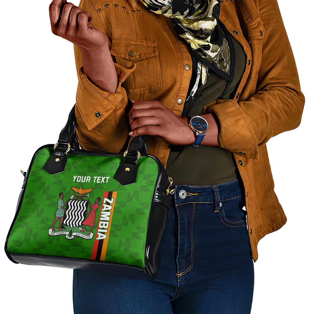 Personalised Zambia Independence Day Shoulder Handbag Kente Pattern